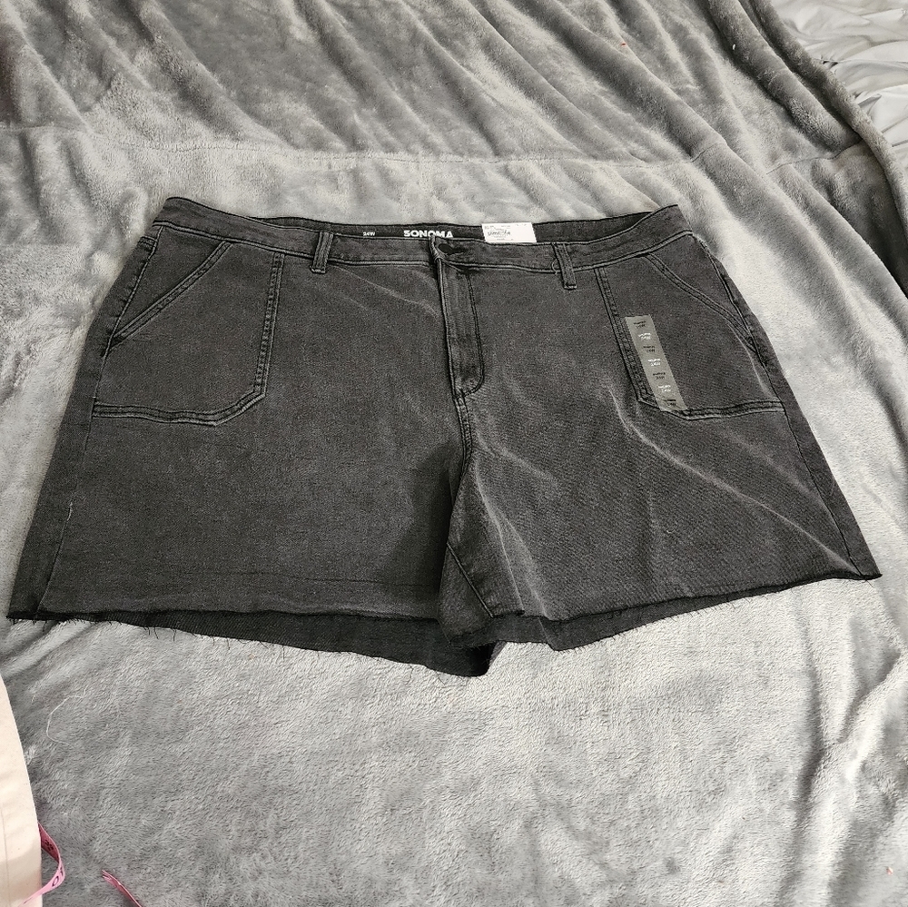 Sonoma womens. plus high rise jean cutoff shorts sz 24w lot NWT - Picture 3 of 6